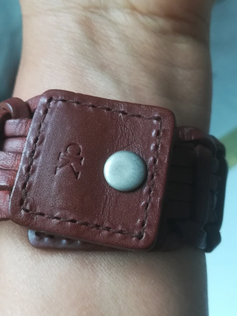 Men's Brown Braided Leather Bracelet - Classic Casual Style